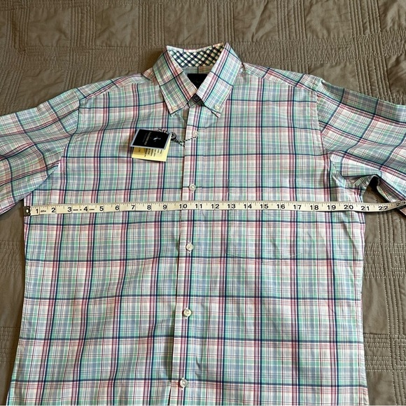 NEW Tailorbyrd Collection Mens Plaid Short Sleeve Button Up Shirt Size S - Picture 6 of 11